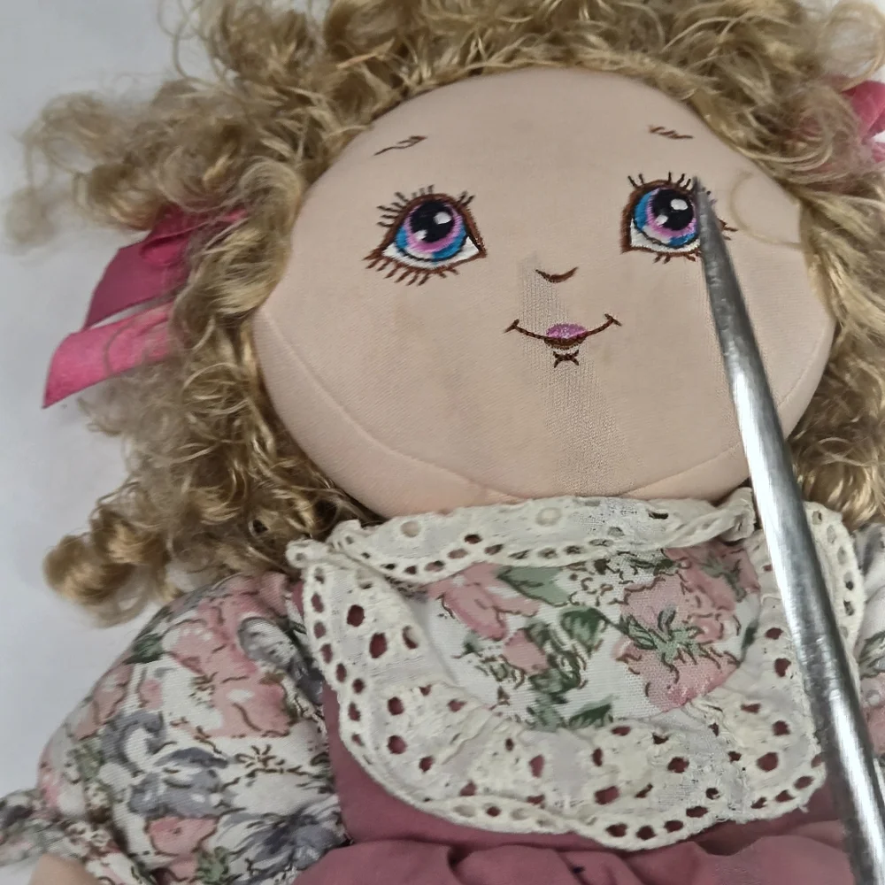 Commonwealth 1990 Softhearted Friends Curly Blonde Hair Girl Doll Large 29 Plush